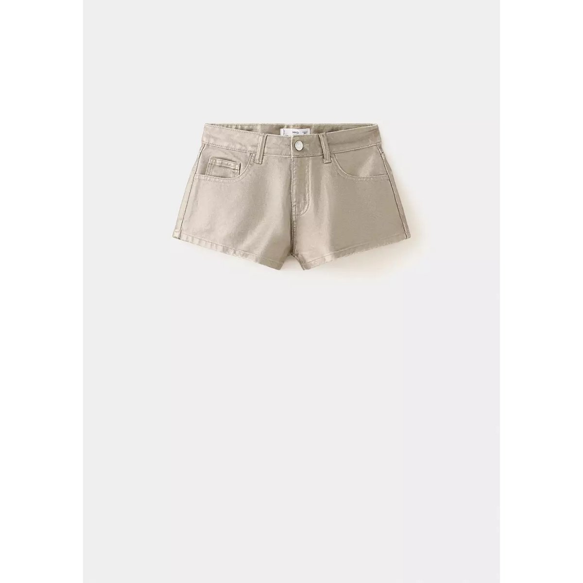 Short micro fit à effet métallisé or, MANGO TEEN
