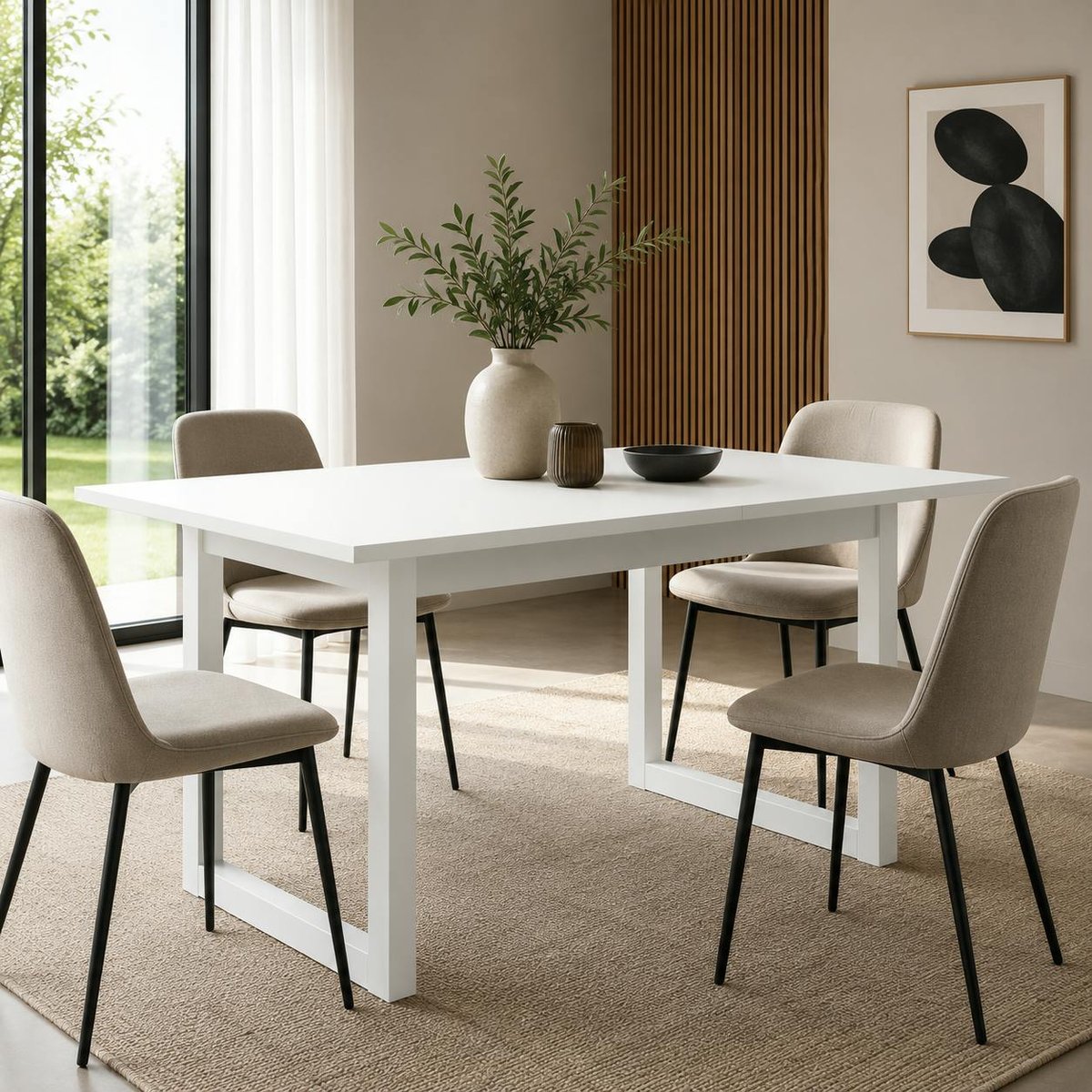 Table extensible 6/8 places ALVA blanc, PIER IMPORT