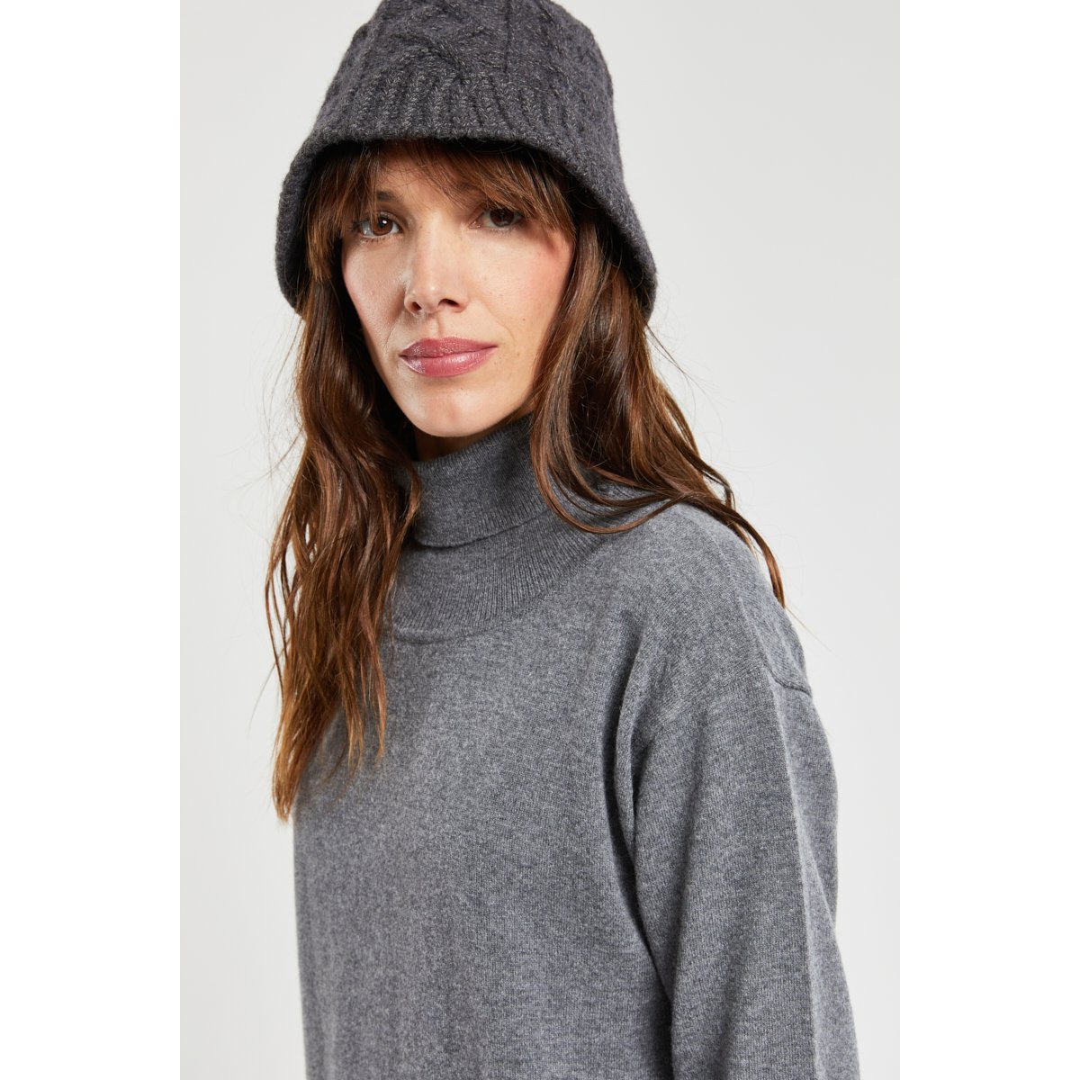 Robe col roulé Héritage en laine et cachemire HERITAGE misty grey, ARMOR-LUX