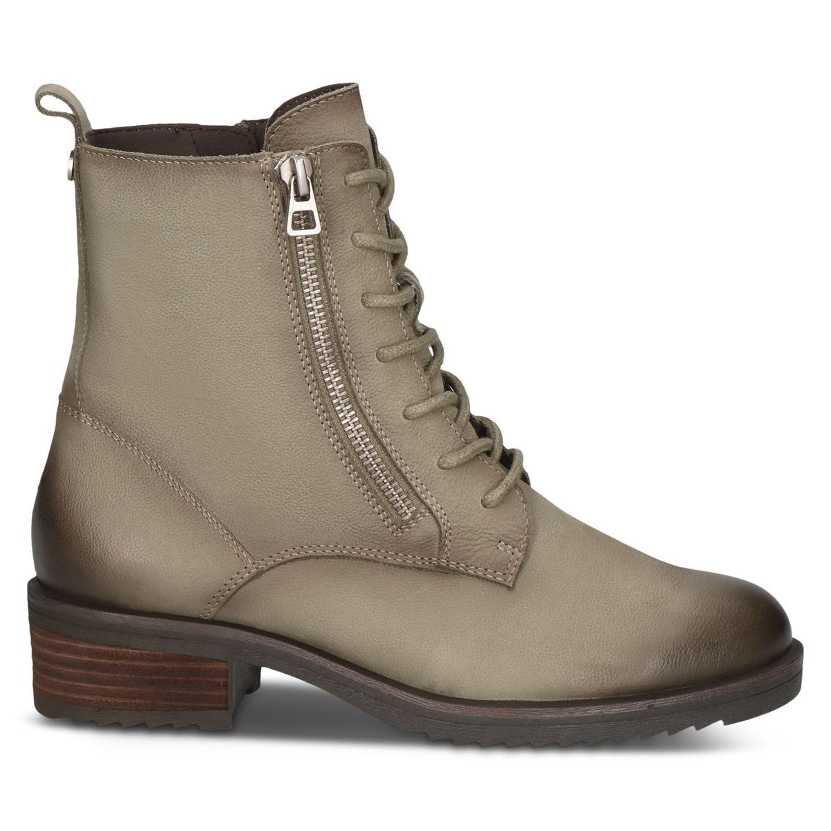 Bottine en cuir vert sauge, CAPRICE