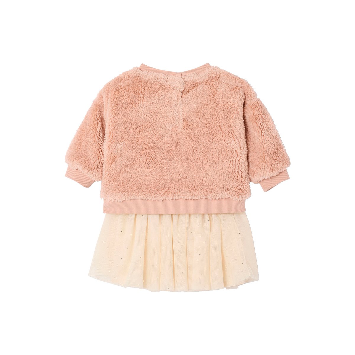 Ensemble bébé sweat-shirt + jupon rose poudré, VERTBAUDET