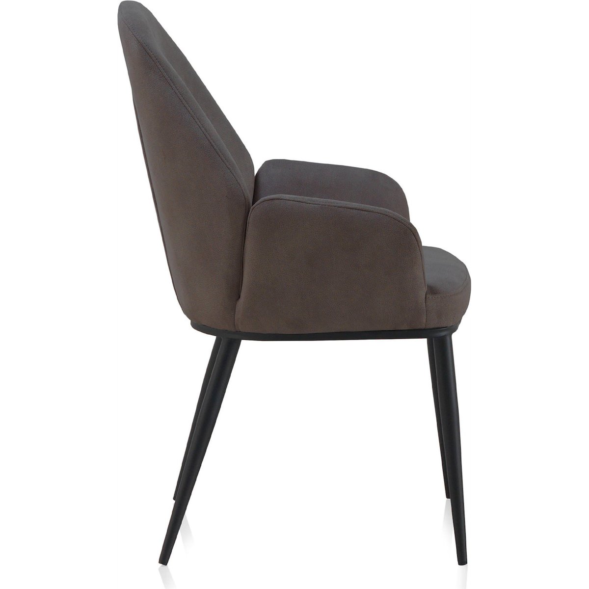 Fauteuil avec pieds en métal style moderne gris foncé pieds noirs, RECOLLECTION