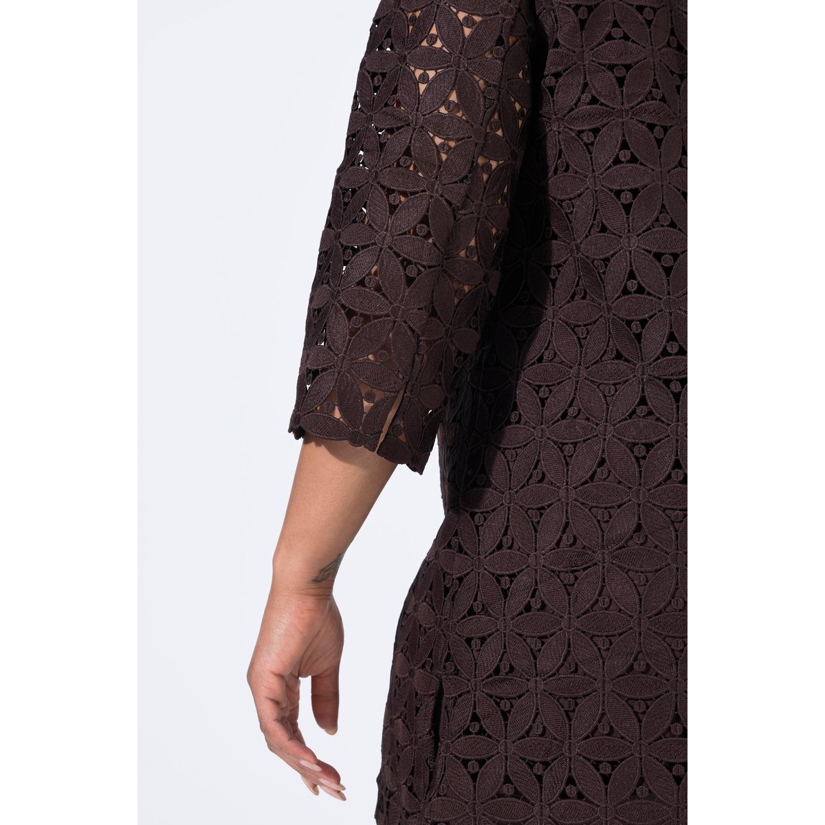 Tunique avec broderies ajourées marron pin, ULLA POPKEN