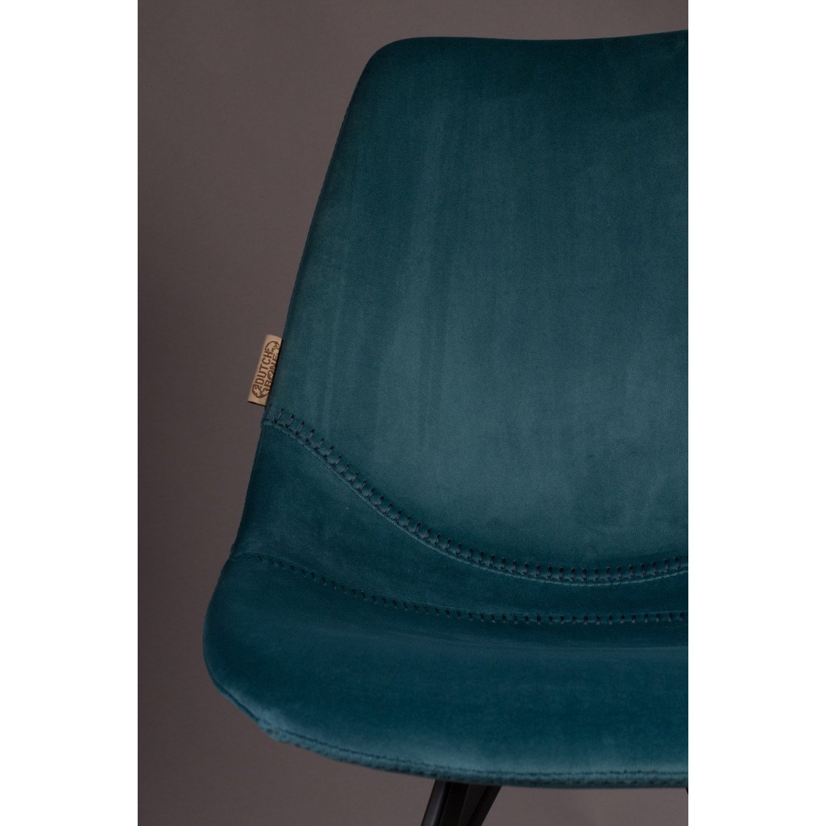 Lot de 2 chaises de repas en velours - FRANKY bleu, DUTCHBONE