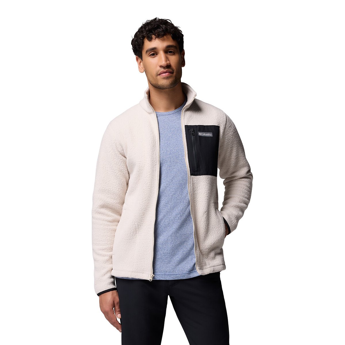 Jasper Zip-Up Fleece Jacket with High Neck ecru , COLUMBIA