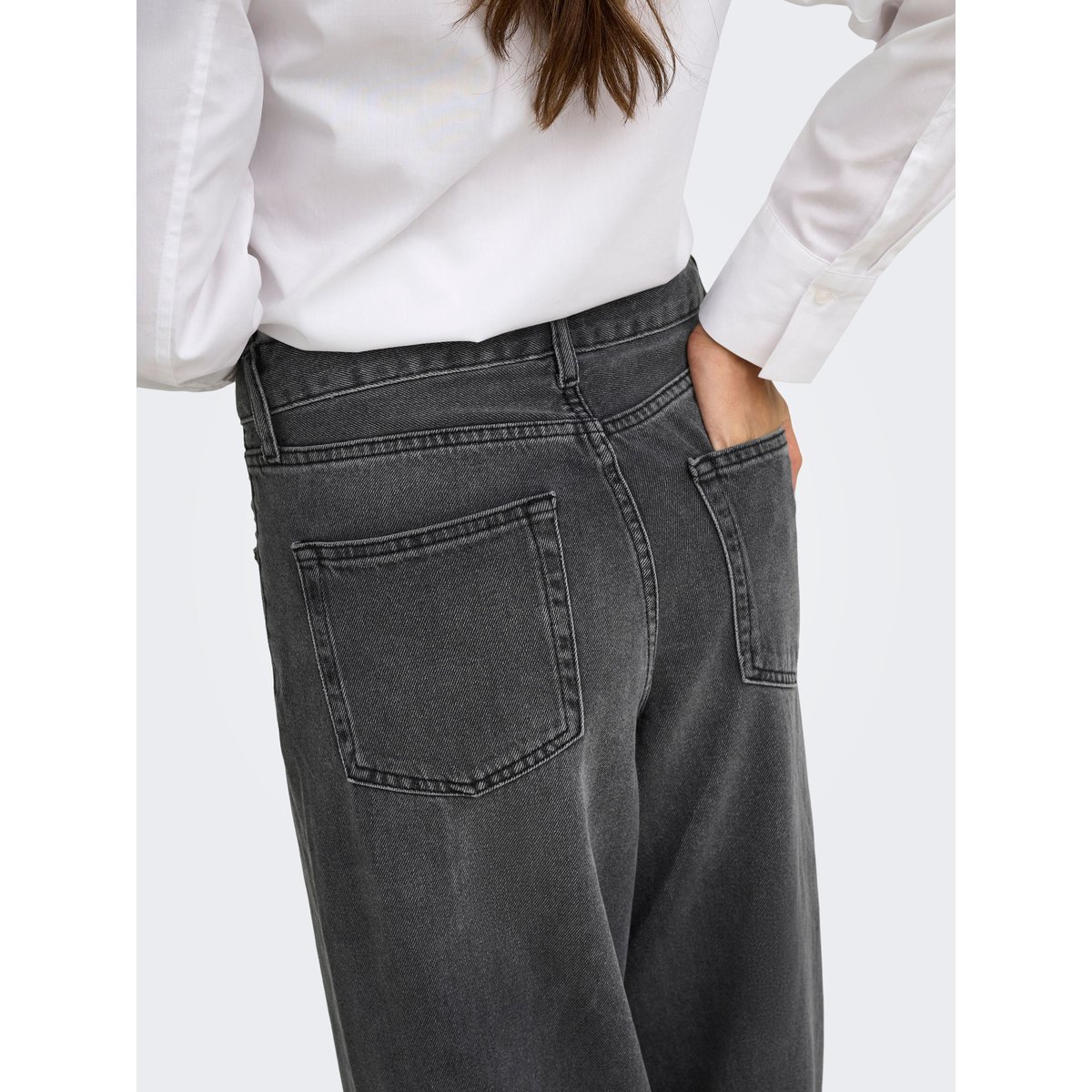 Jean À Jambe Large washed black, ONLY