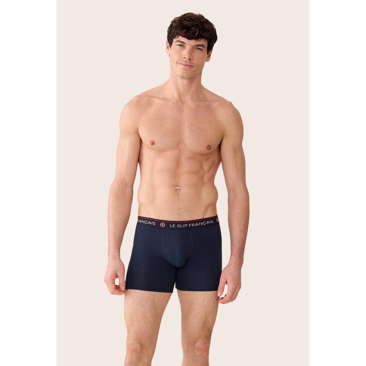 Lot de 3 boxers longs en coton Redoutable marine, LE SLIP FRANCAIS