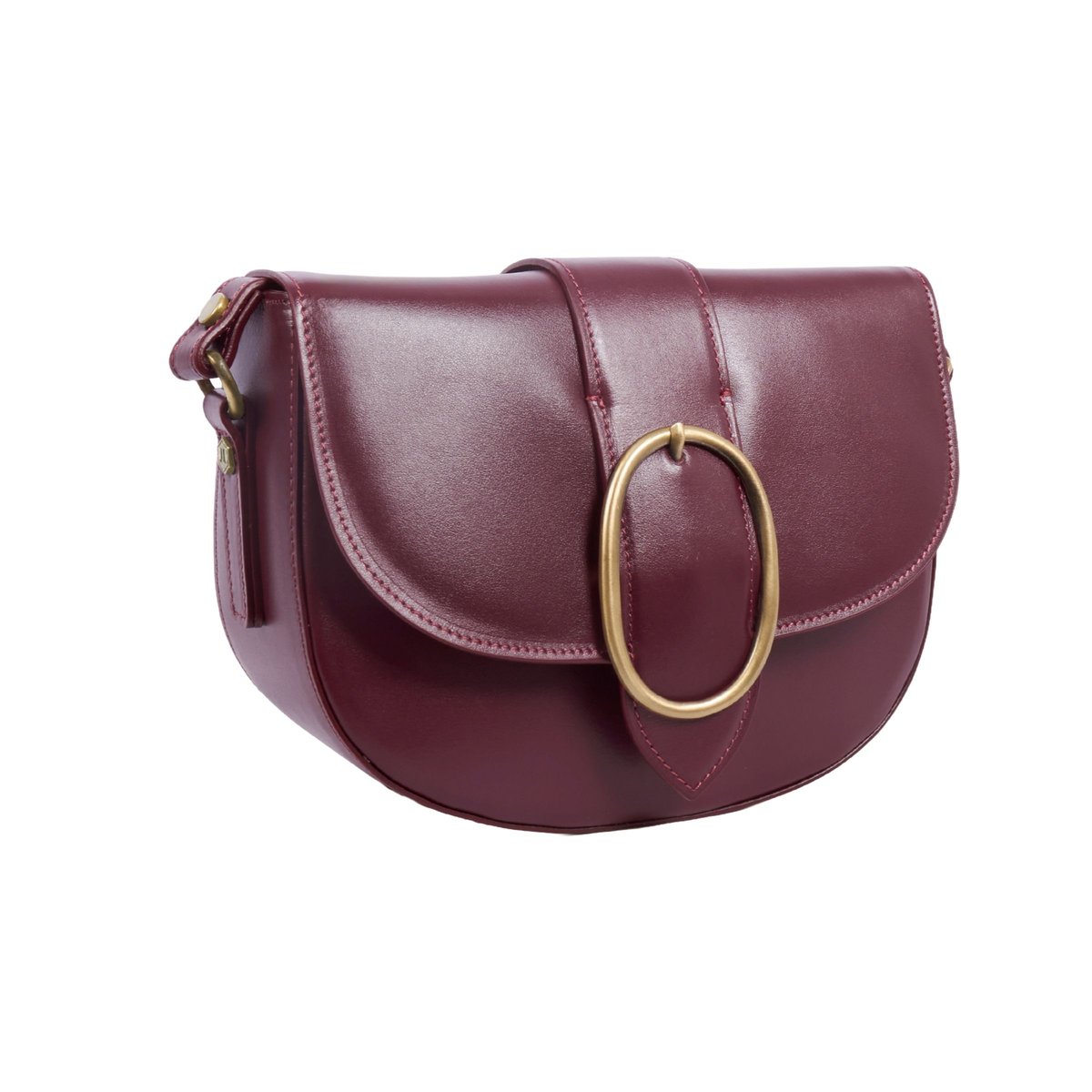 Sac boucle cuir lisse bordeaux, JULES & JENN