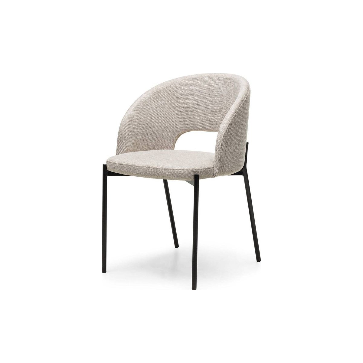 Chaise tissu collection MORES dossier ajouré beige et noir, RECOLLECTION