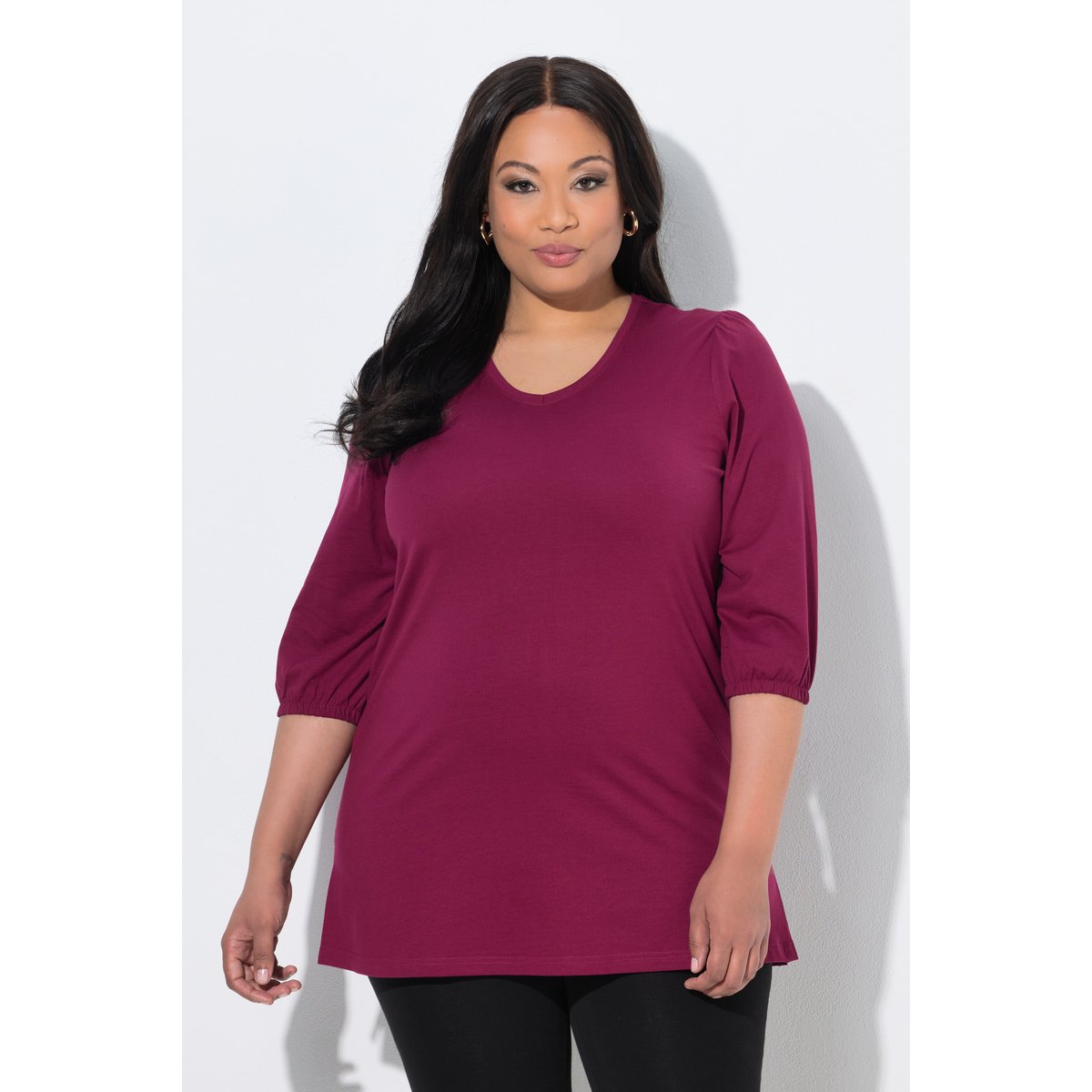 T-shirt long violet, ULLA POPKEN