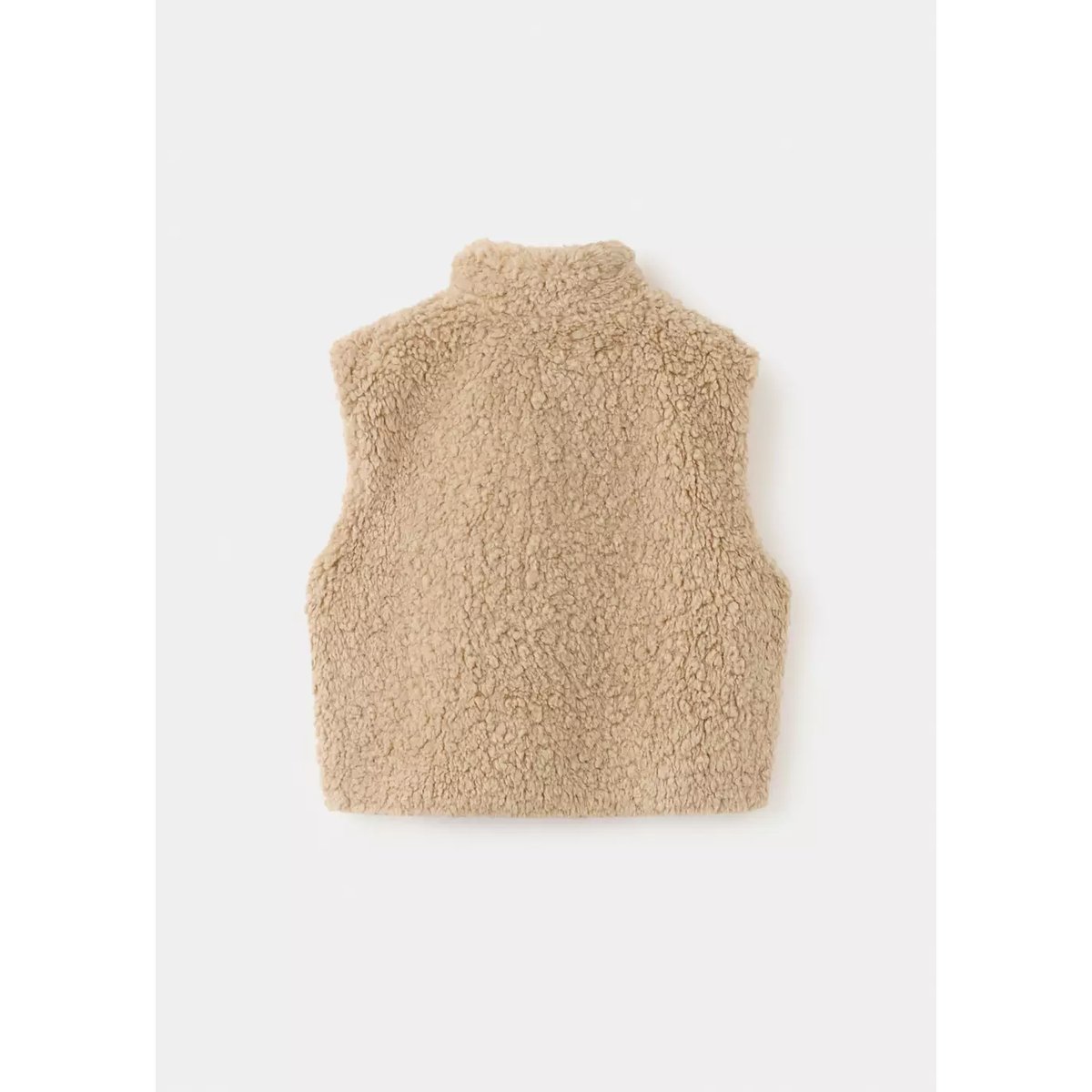Gilet effet imitation mouton marron moyen, MANGO KIDS