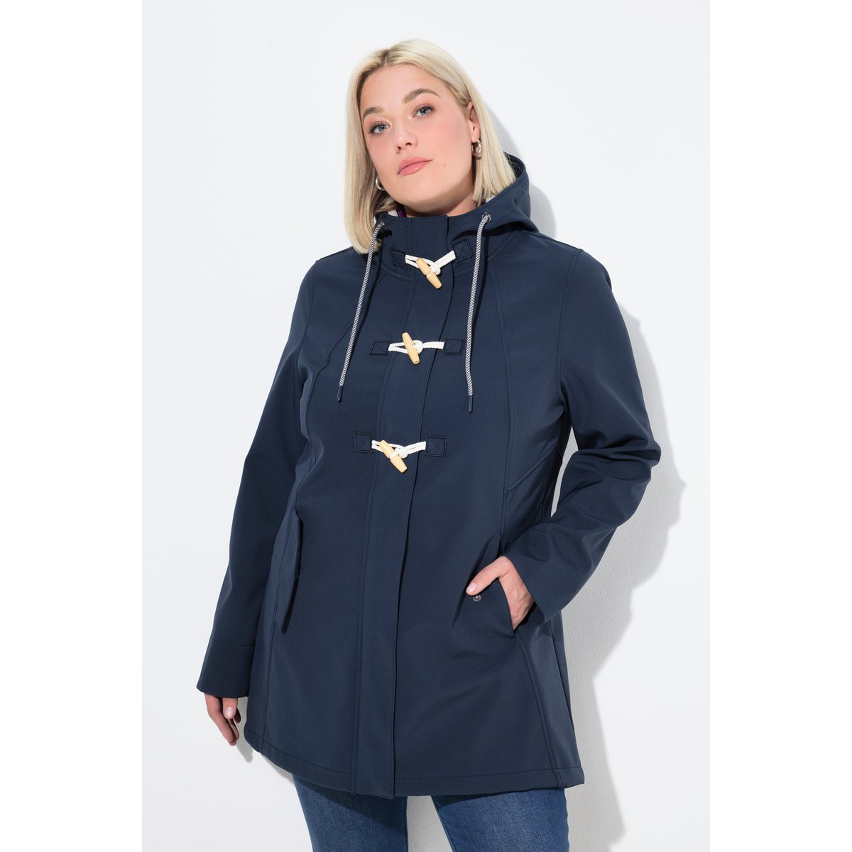 Veste Softshell HYPRAR à capuche marine, ULLA POPKEN