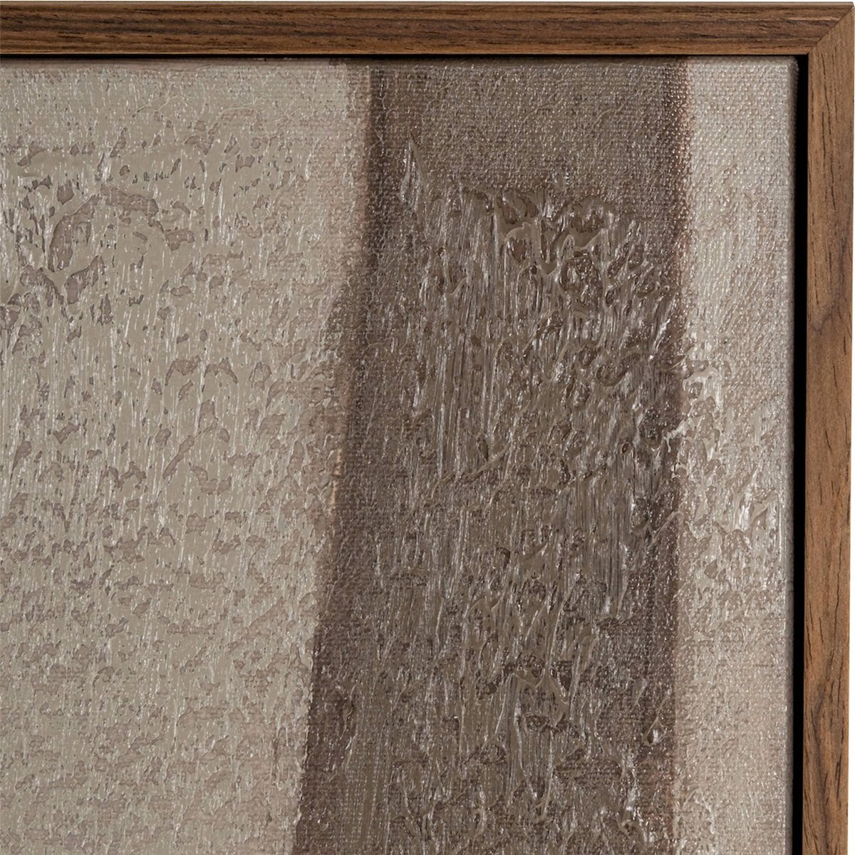 Tableau mural abstrait en toile, ZENITH sable texturé nuances brunes, RECOLLECTION