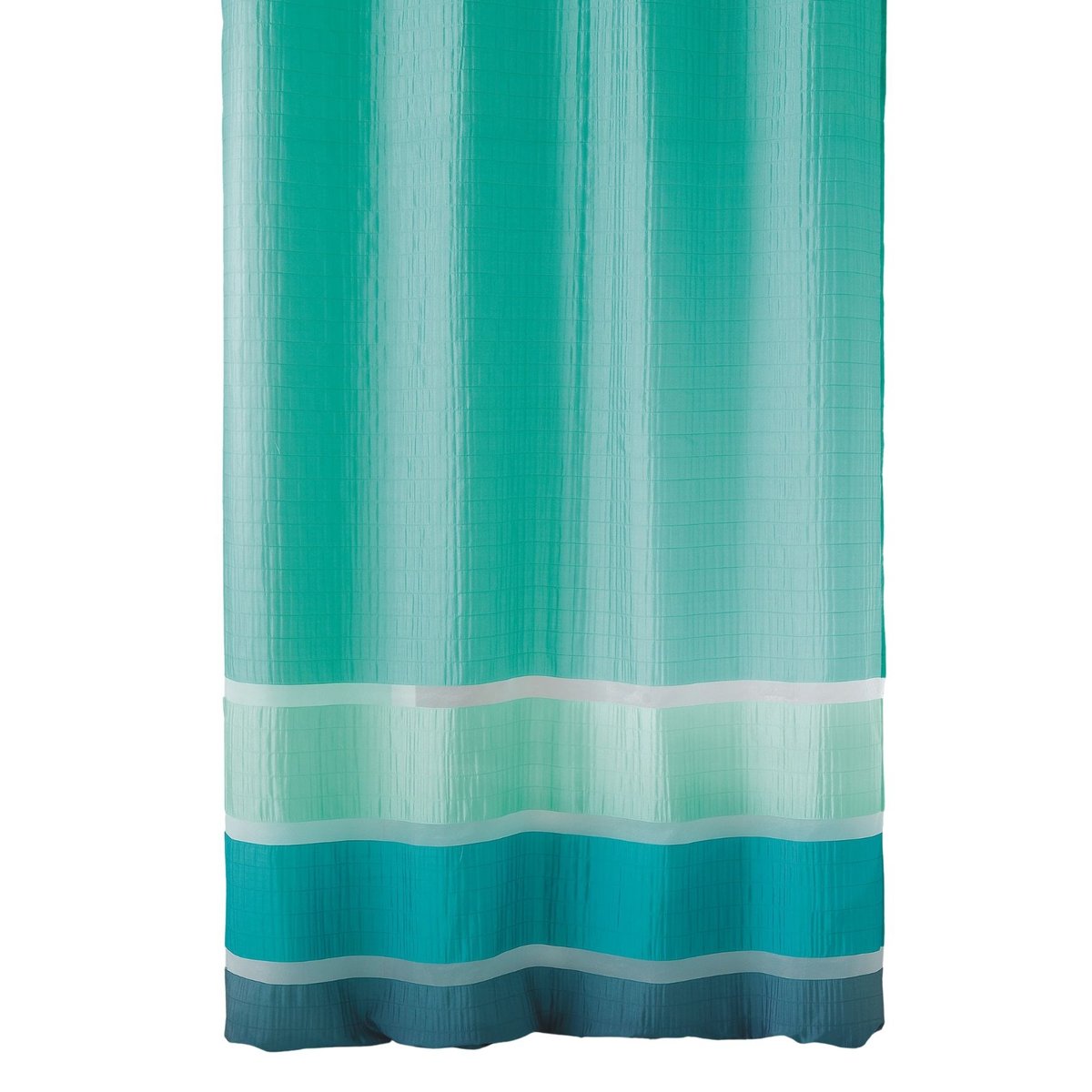 Voilage satiné rayures horizontales turquoise, HOME MAISON