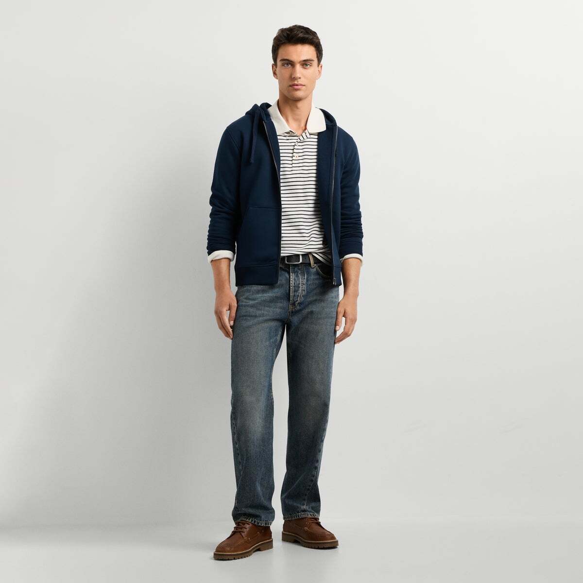 Sweat-Shirt À Capuche Et Fermeture Éclair Coupe Regular bleu dulwich, PEPE JEANS
