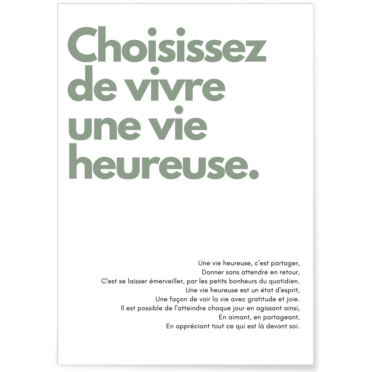 Affiche Choisissez de vivre blanc, L'AFFICHERIE