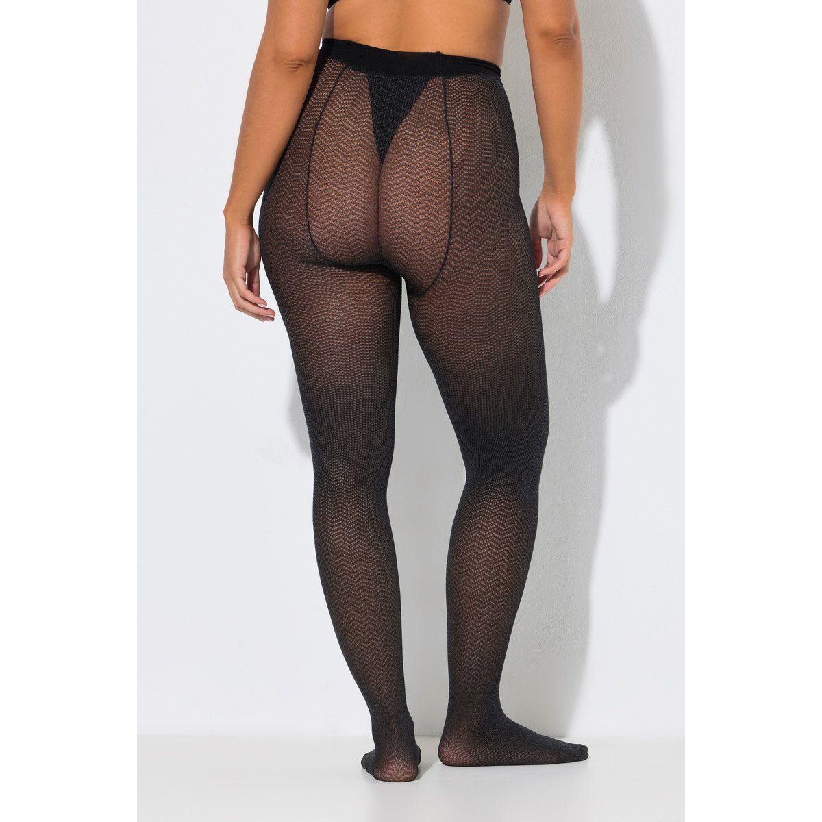 Collants motif à chevrons noir, ULLA POPKEN