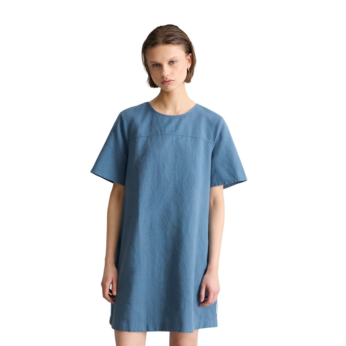 Robe relaxed en mélange de lin et de coton bleu, MARC O’POLO DENIM