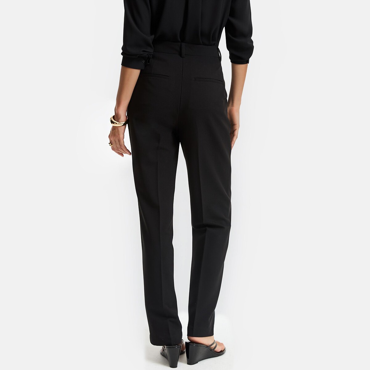 Pantalon droit en polyviscose noir, LA REDOUTE COLLECTIONS