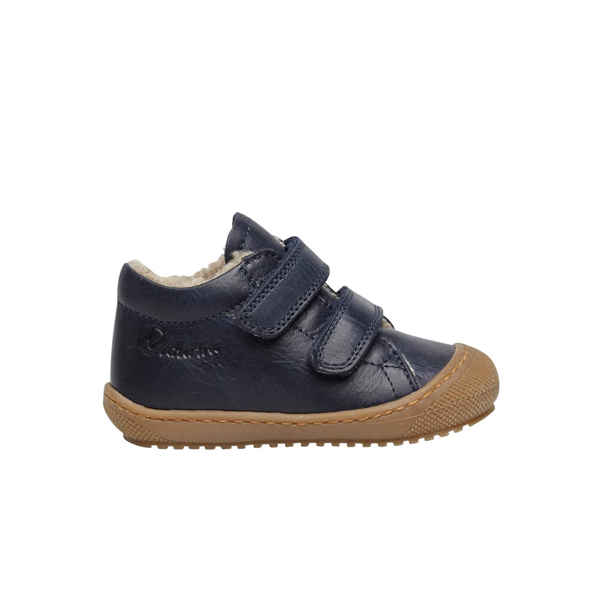 Chaussons Premiers Pas, Doublés En Laine Racoon Vl marine, NATURINO