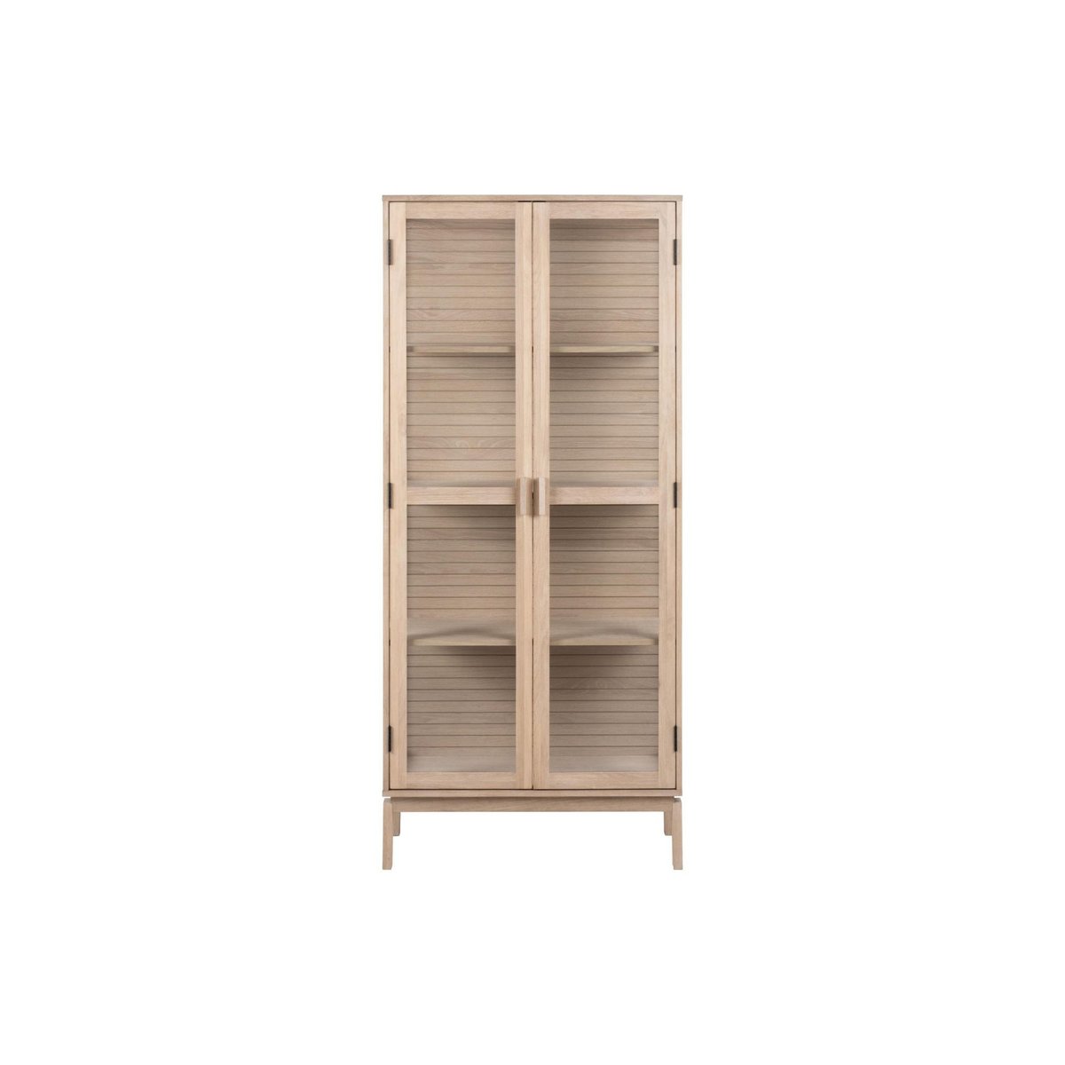 Vitrine en chêne blanchi et verre 2 portes L80 - LIAC bois clair, HELLIN, DEPUIS 1862
