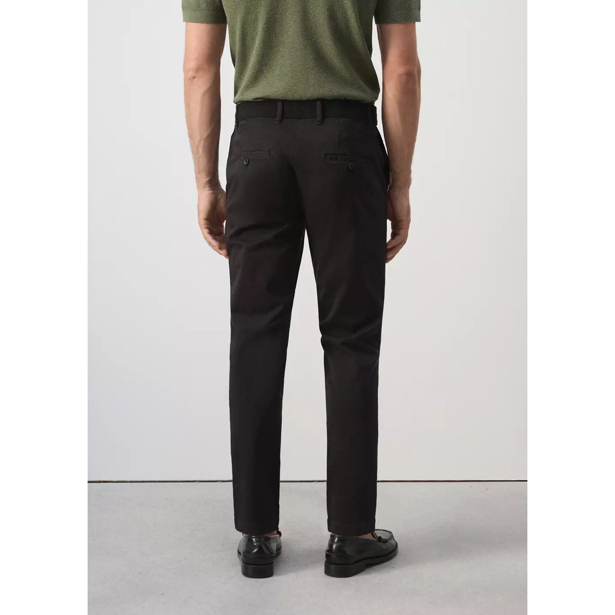 Pantalon Prato chino cropped tapered noir, MANGO MAN