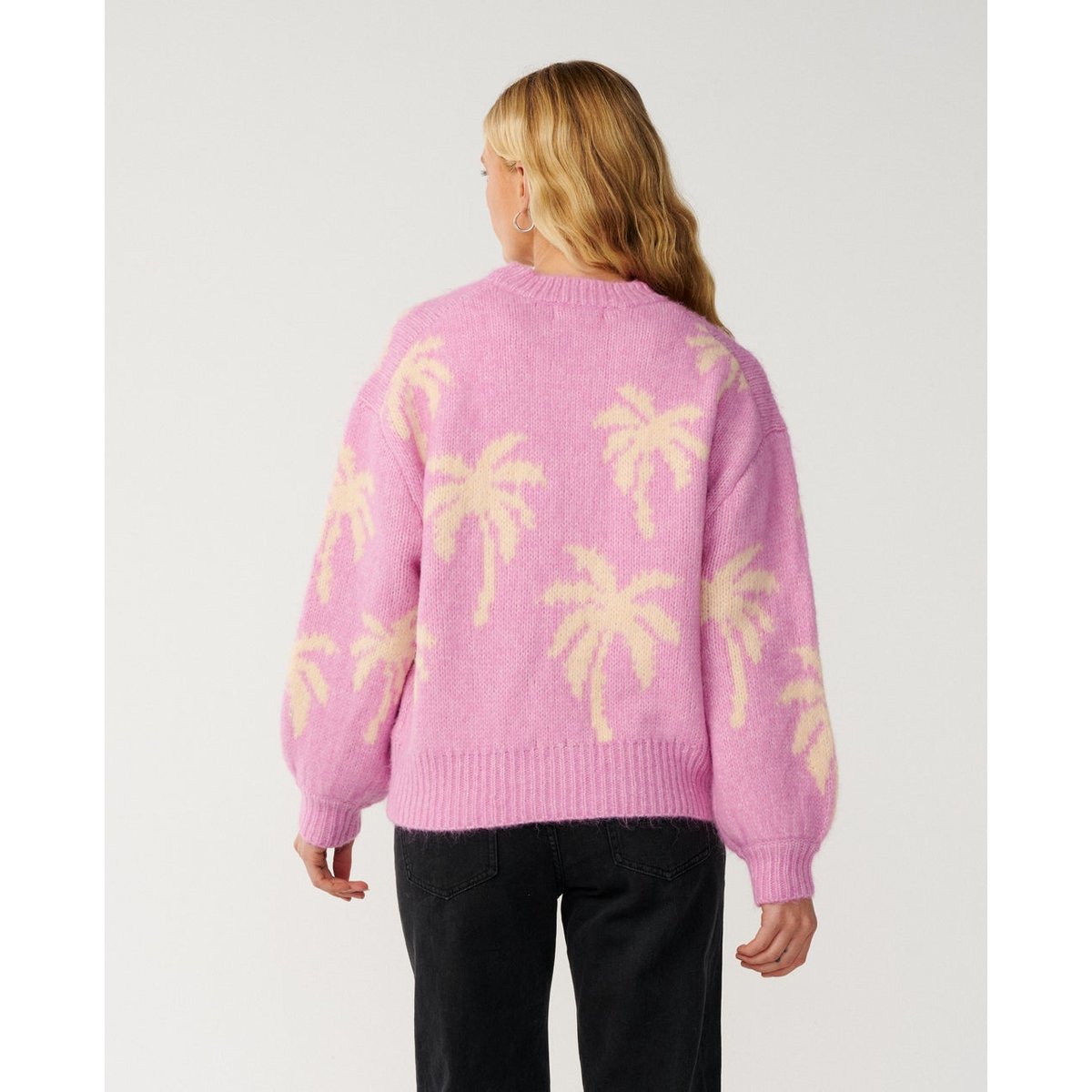 Pull col rond RETRO SWELLPALM Jacquard lilac, RIP CURL