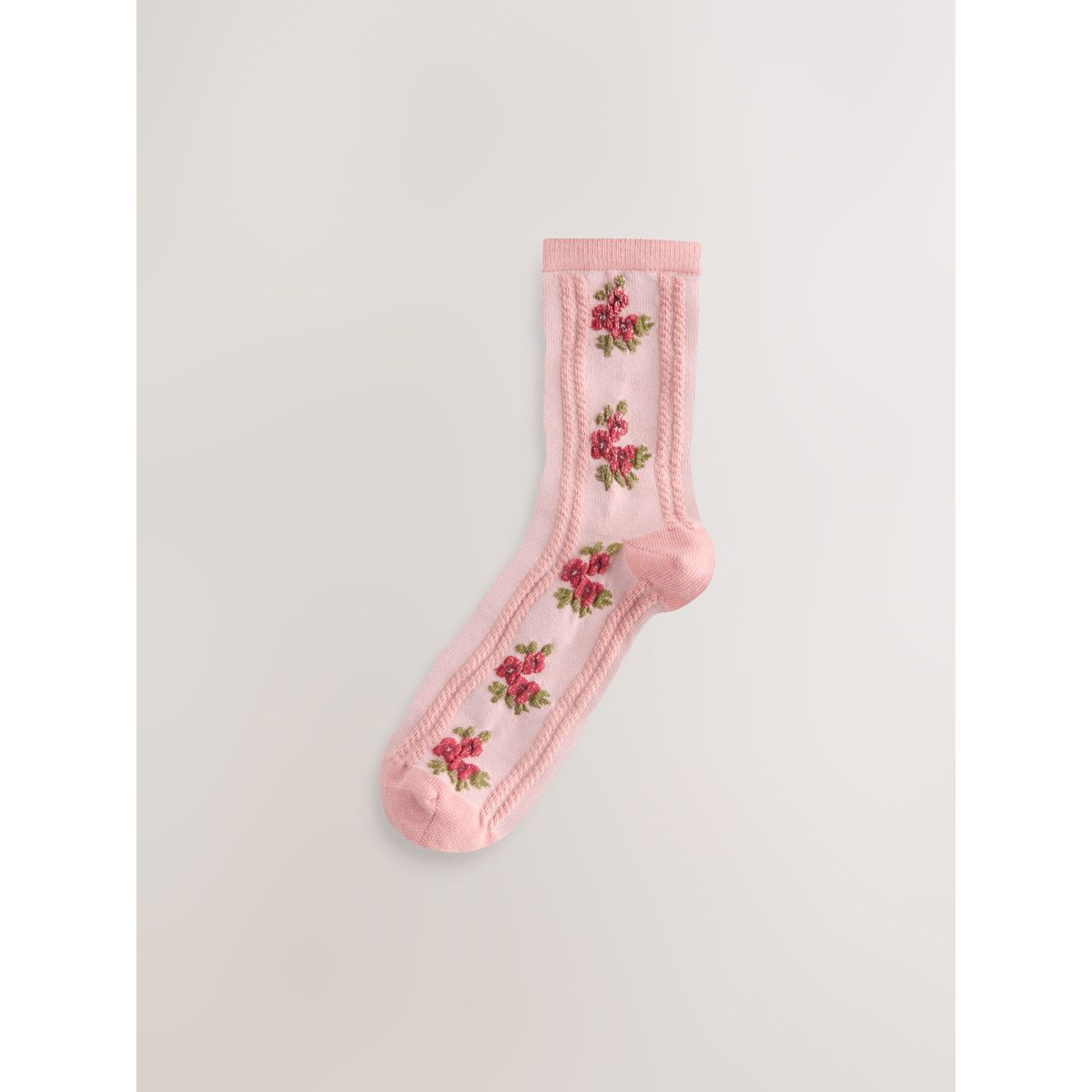 Socquettes texturées, 4 paires rose motif fleurs, NEXT