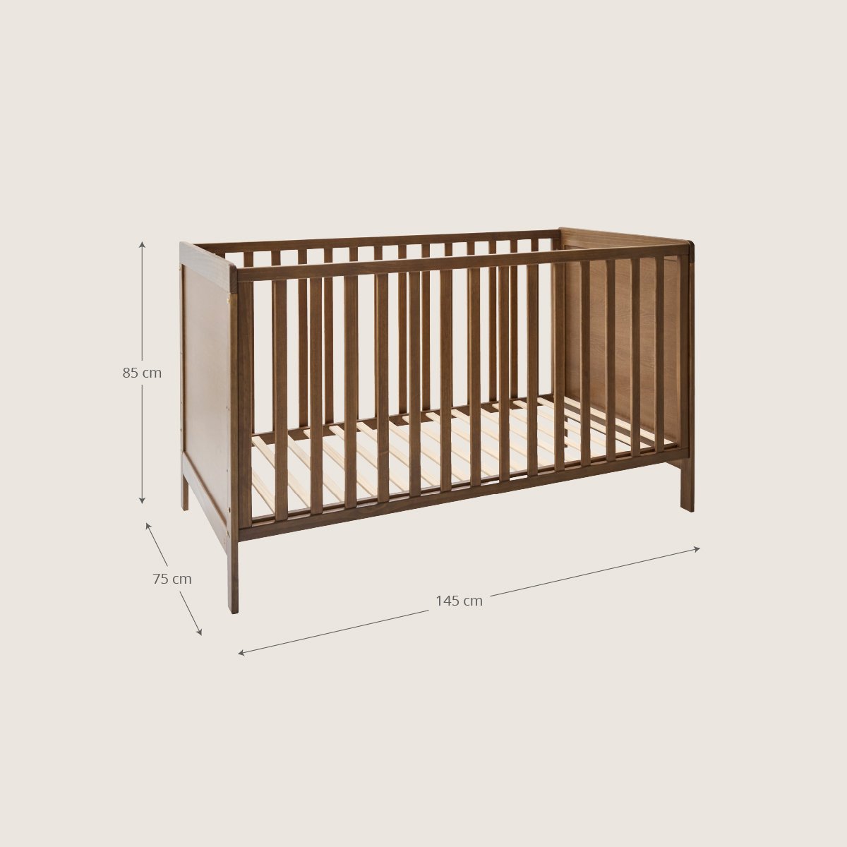 Lit bébé évolutif NUAGE noyer foncé, PETITE AMELIE