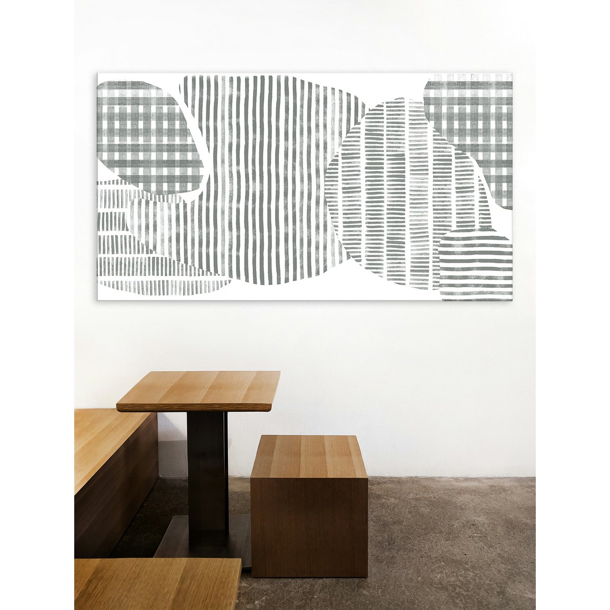 Tableau canopée vert en toile imprimée, 90x60 cm blanc, ACTE DECO