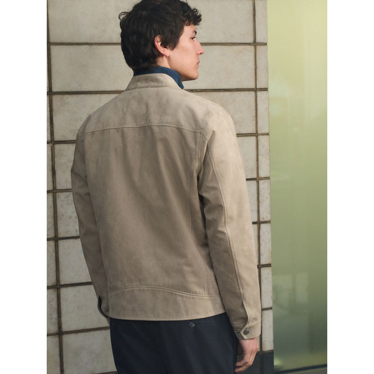 Veste style pilote en imitation daim grège, NEXT