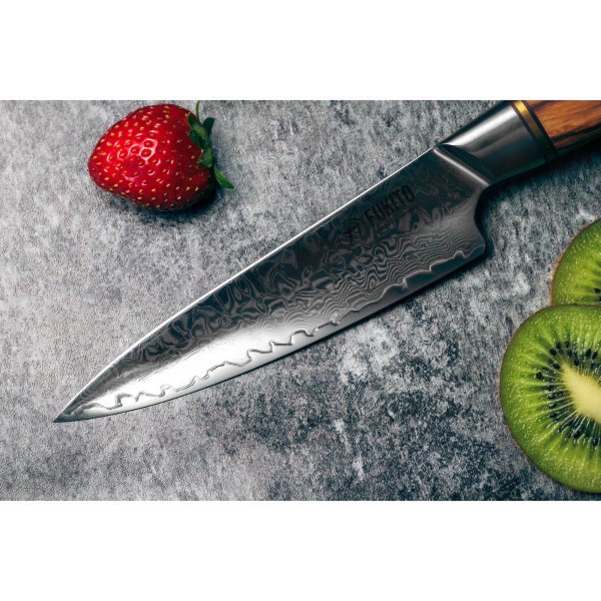 Couteau de cuisine Olive Damas modèle Universel 13cm v002237, FUKITO