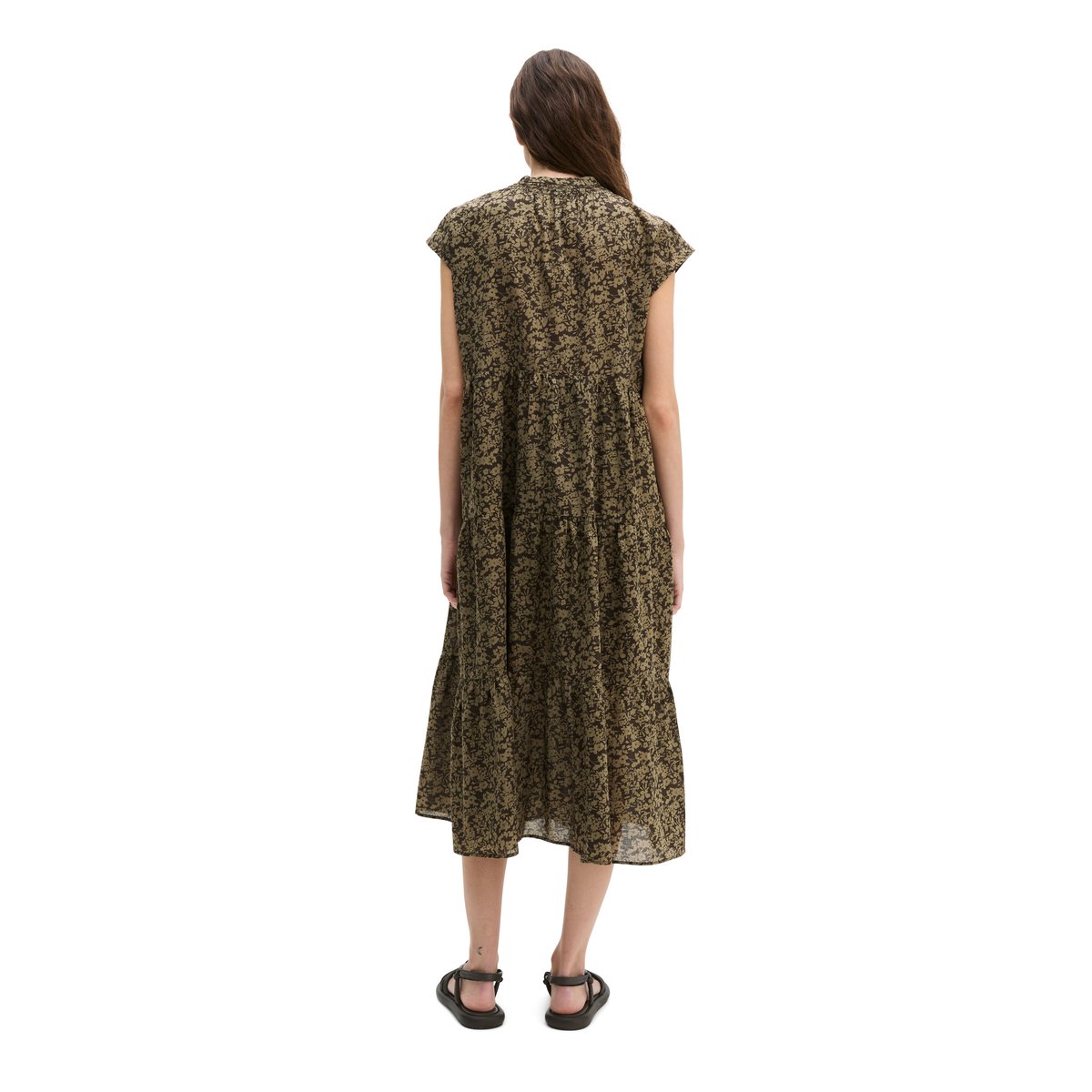 Robe évasée en A en voile de coton doux marron, MARC O'POLO