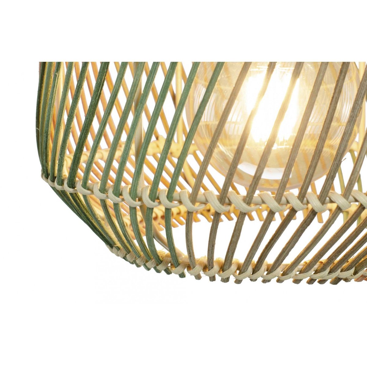 Suspension en rotin, TISCO marron, orange & vert, C-CREATION