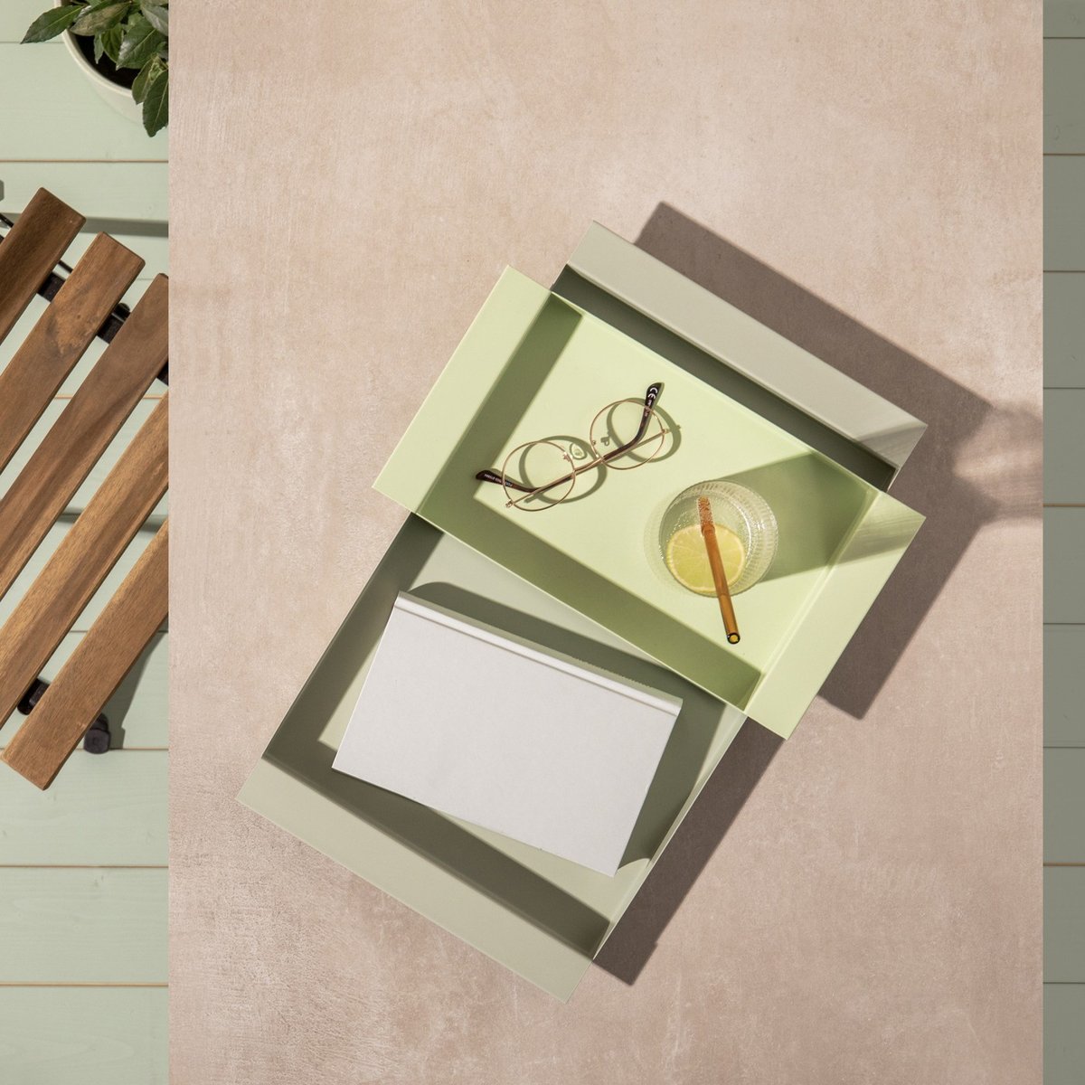 Plateau Ryo 27 x 47 cm taupe, REMEMBER