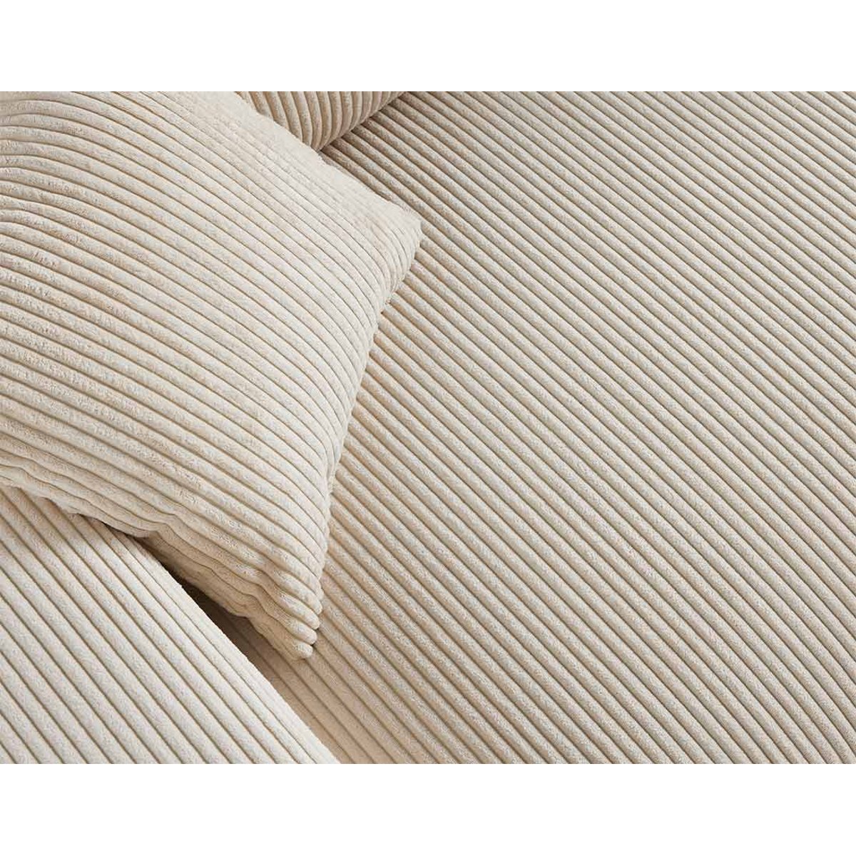 Garance - Ensemble de canapés droits 2+3 places velours côtelé beige, LISA DESIGN