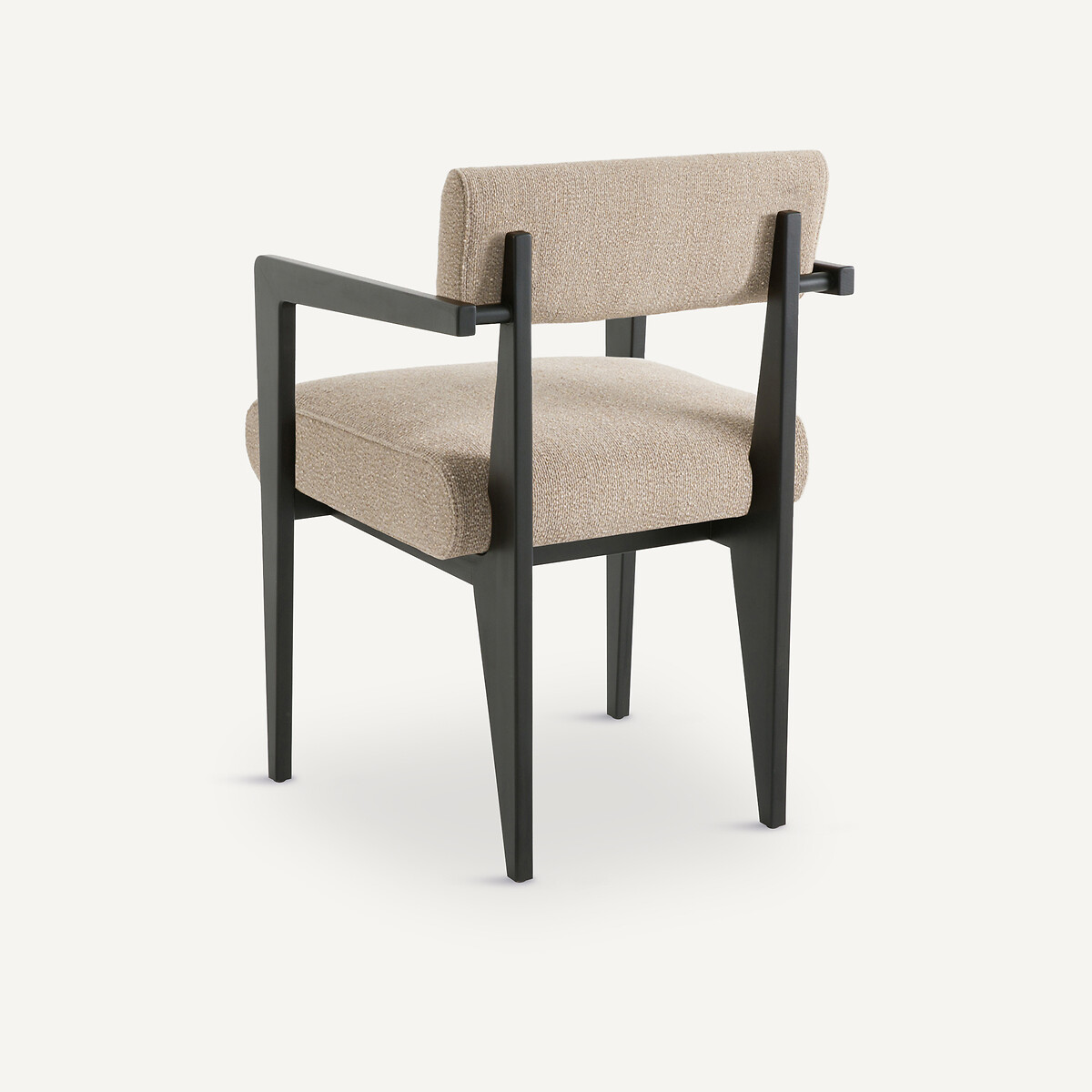 Fauteuil de table, hêtre et tissu texturé, IZAG moka, AM.PM