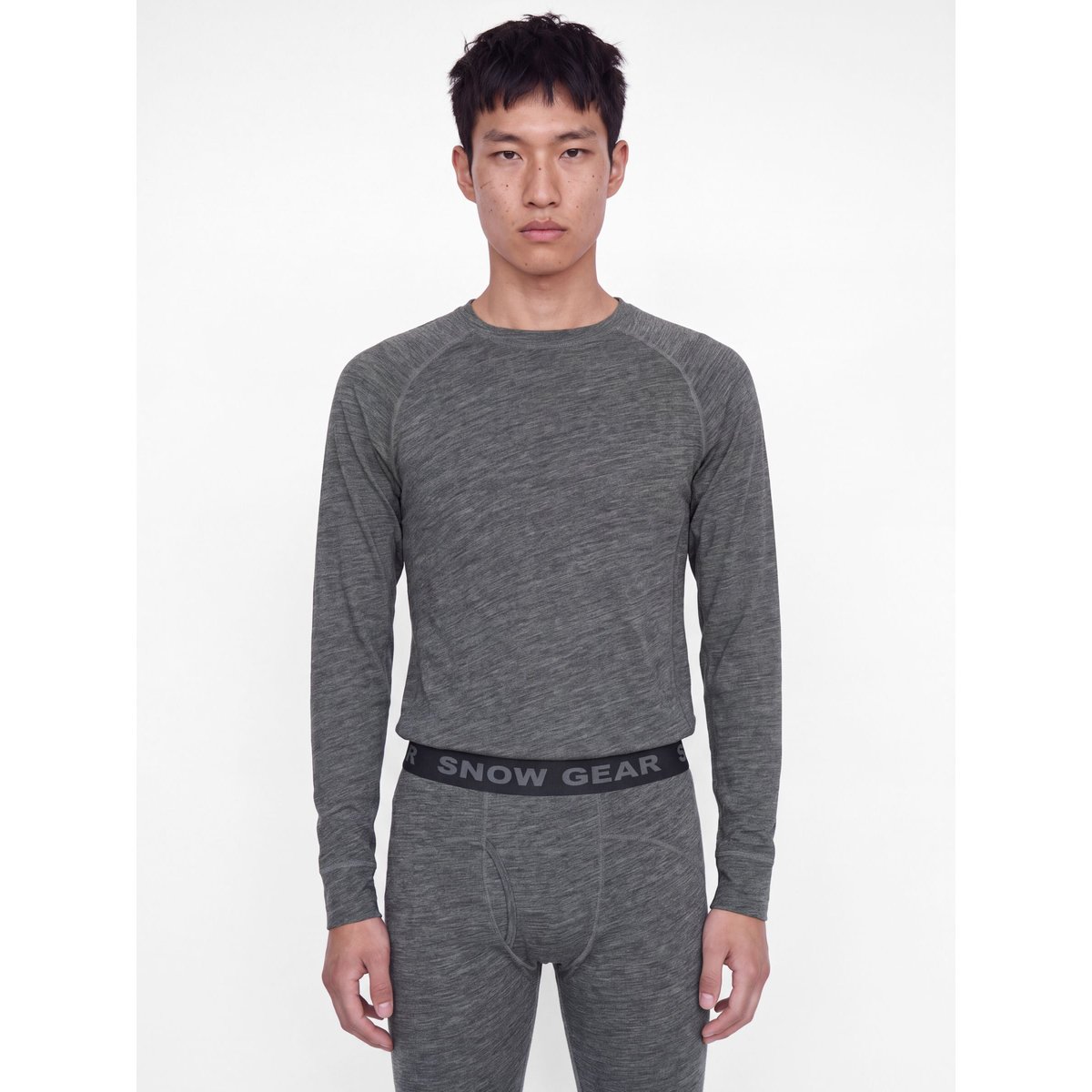 T-Shirt À Manches Longues dark grey melange 1, JACK & JONES