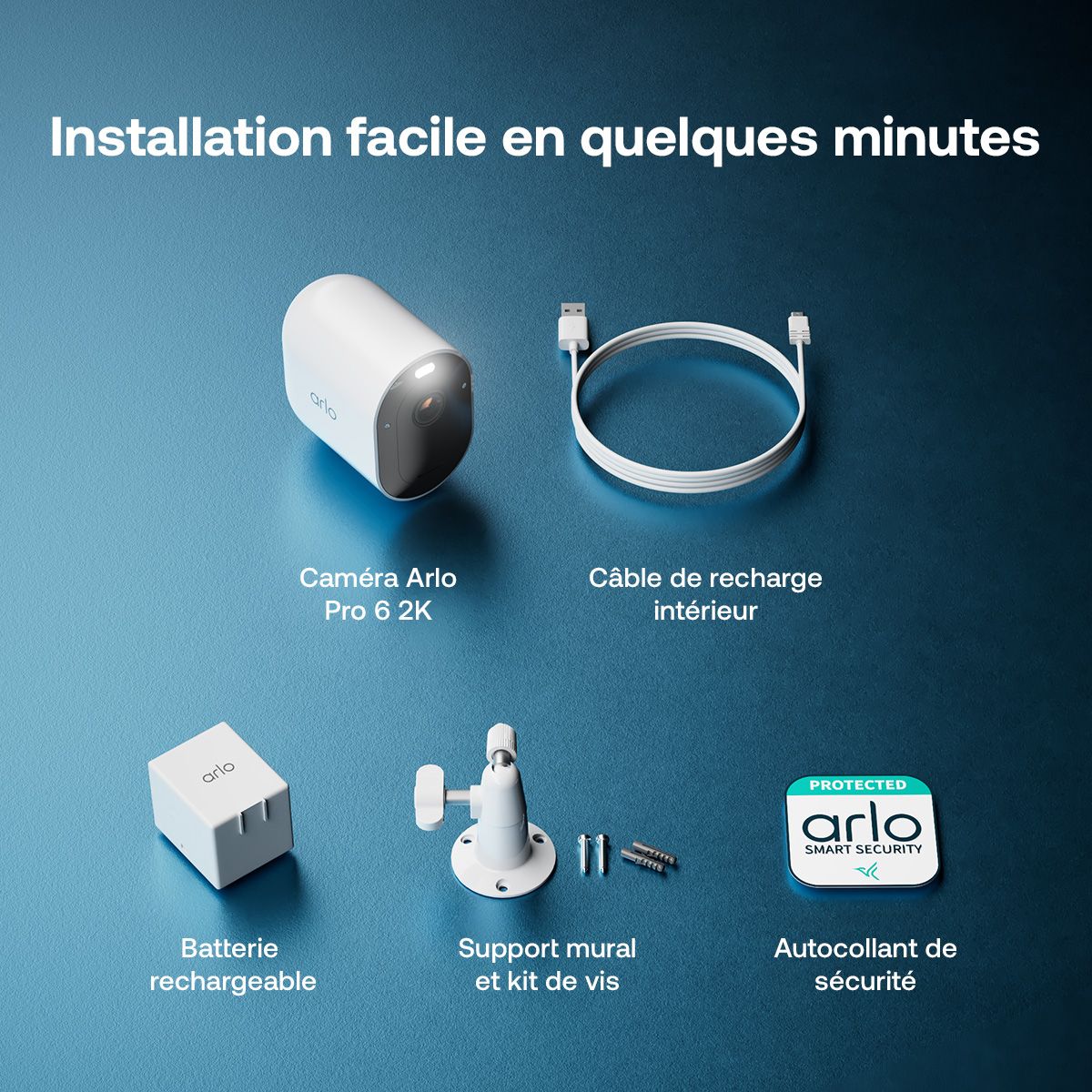 Caméra de surveillance Pack de 3 caméras 2K+ extérieur Pro6 couleur unique, ARLO