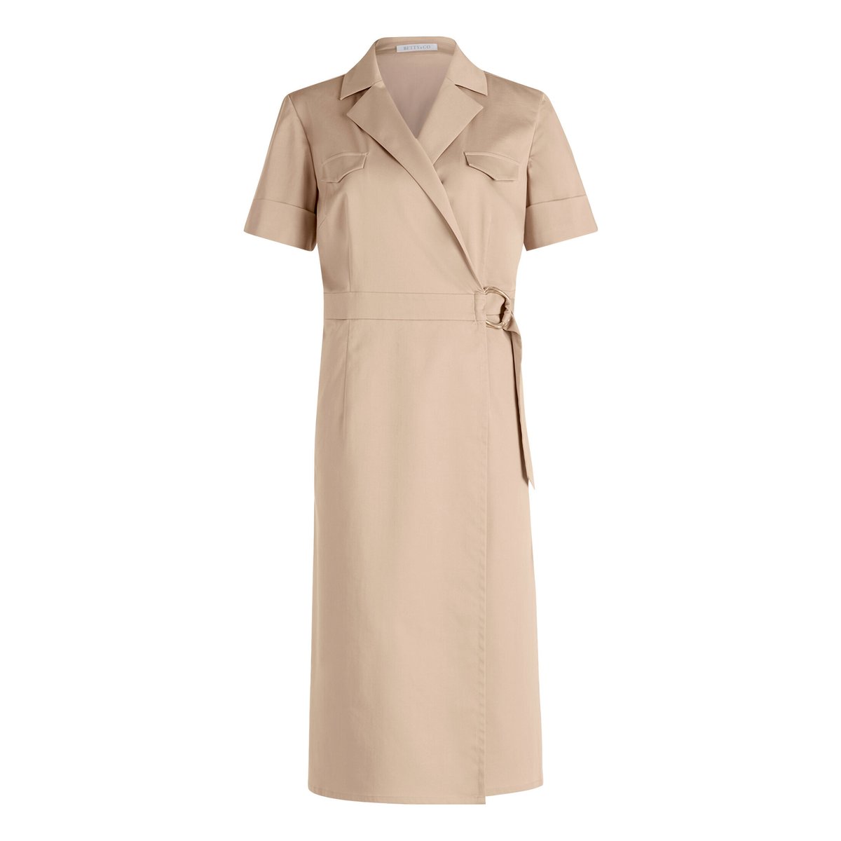 Robe portefeuille à col light taupe, BETTY & CO