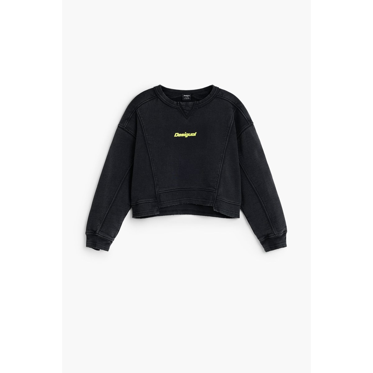 Sweat-shirt coutures logo noir, DESIGUAL