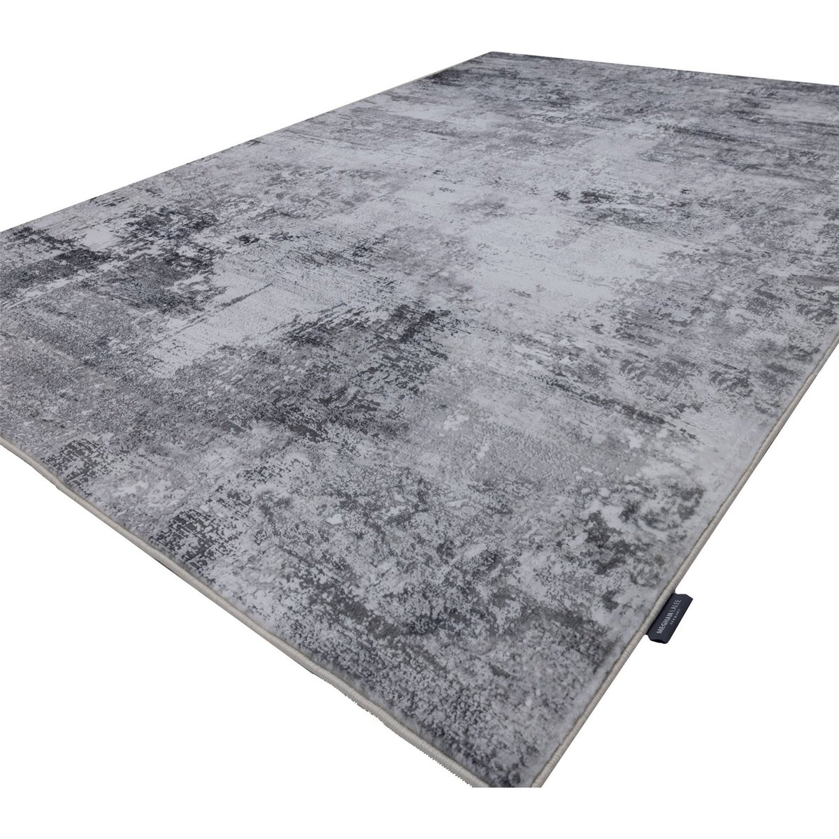 Tapis rectangulaire à poil court gris clair effet béton patiné, ARTE ESPINA
