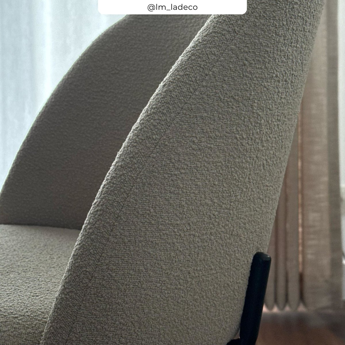 Lot de 2 chaises en tissu bouclette - KARL beige, MAISON PAVANE