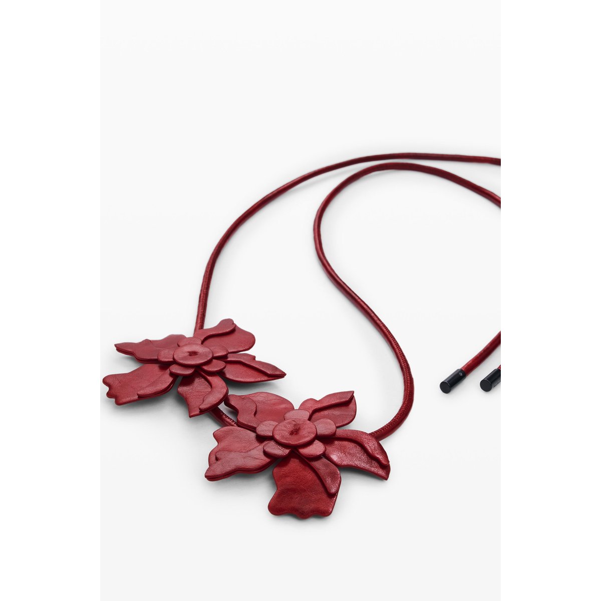 Ceinture fleurs effet cuir rouge, DESIGUAL