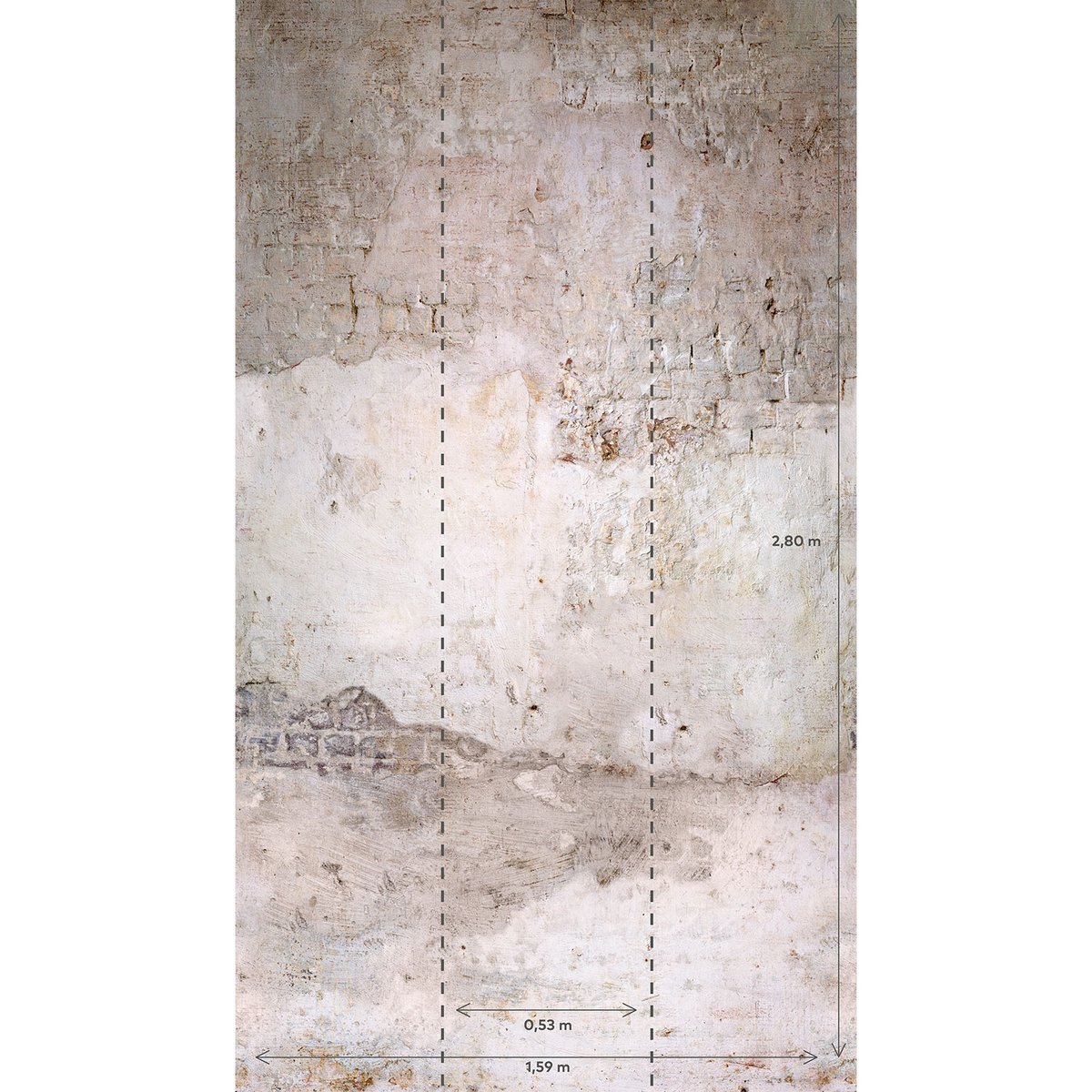 Papier peint ancien pierre et brique marron, HEXOA