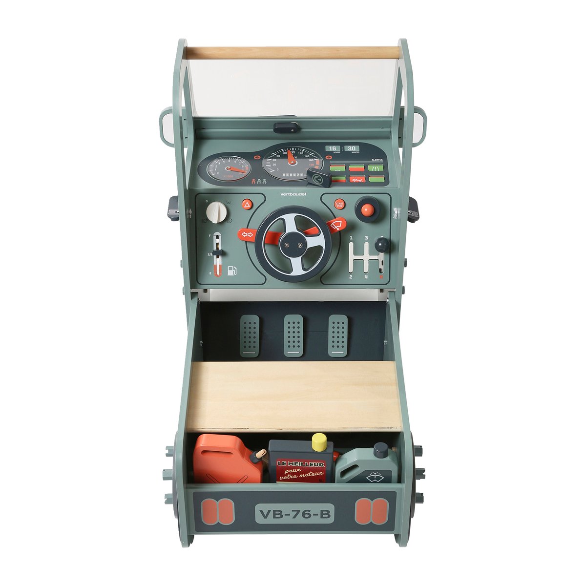 Ma voiture à réparer en bois FSC® beige, VERTBAUDET