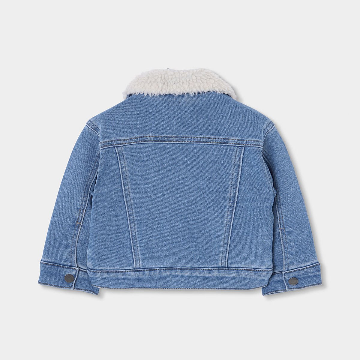 Veste denim maille garçon avec col molleton bleu, BOBOLI