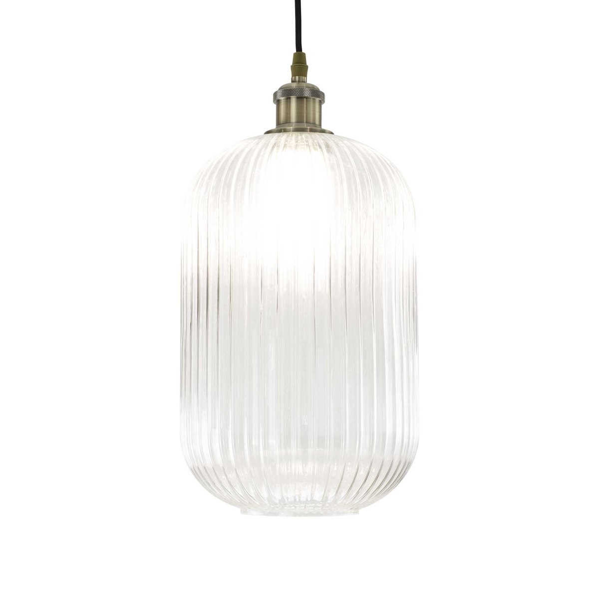 Suspension vintage en verre strié, CHAMBRET transparent, C-CREATION