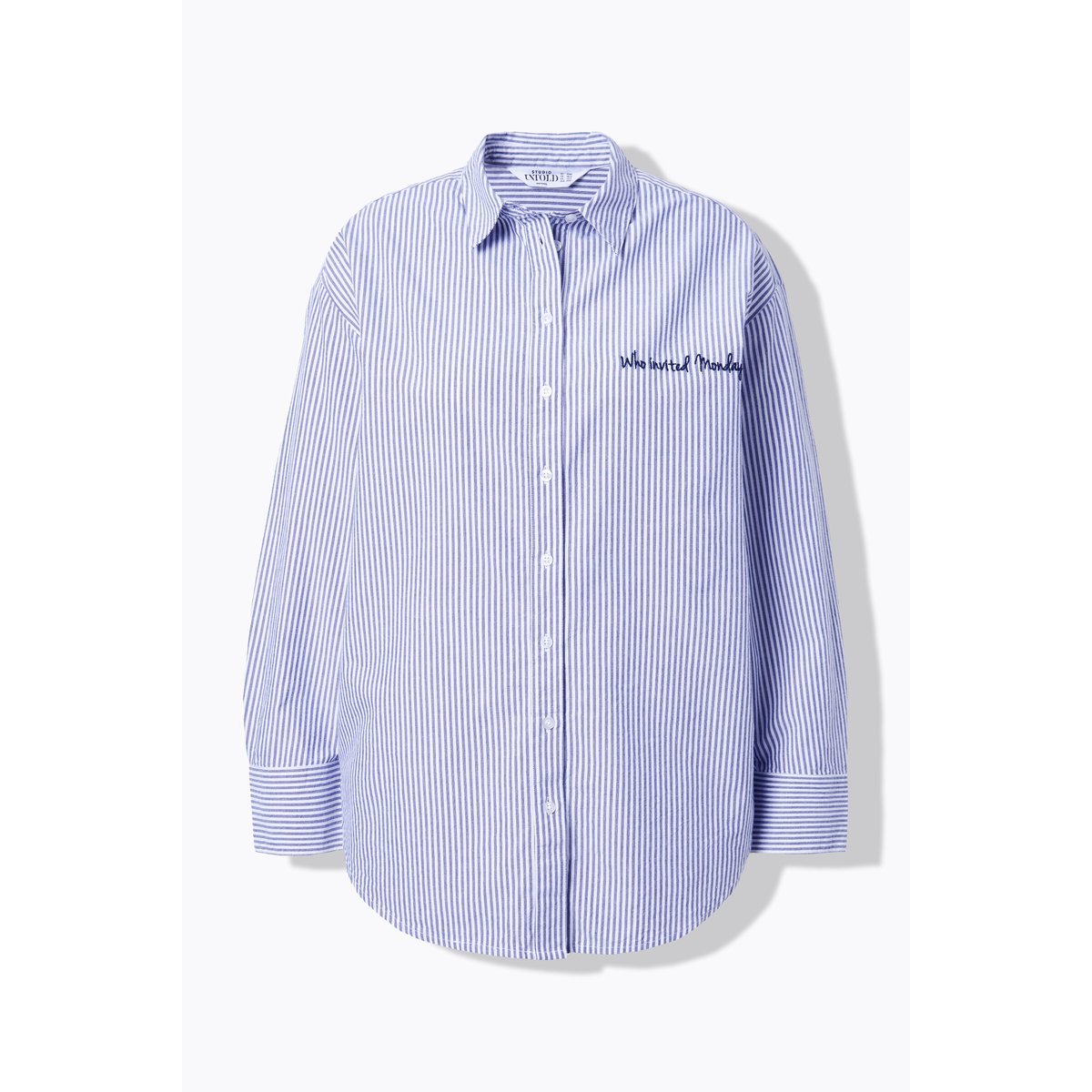 Chemisier oversize à rayures, broderie marine, STUDIO UNTOLD