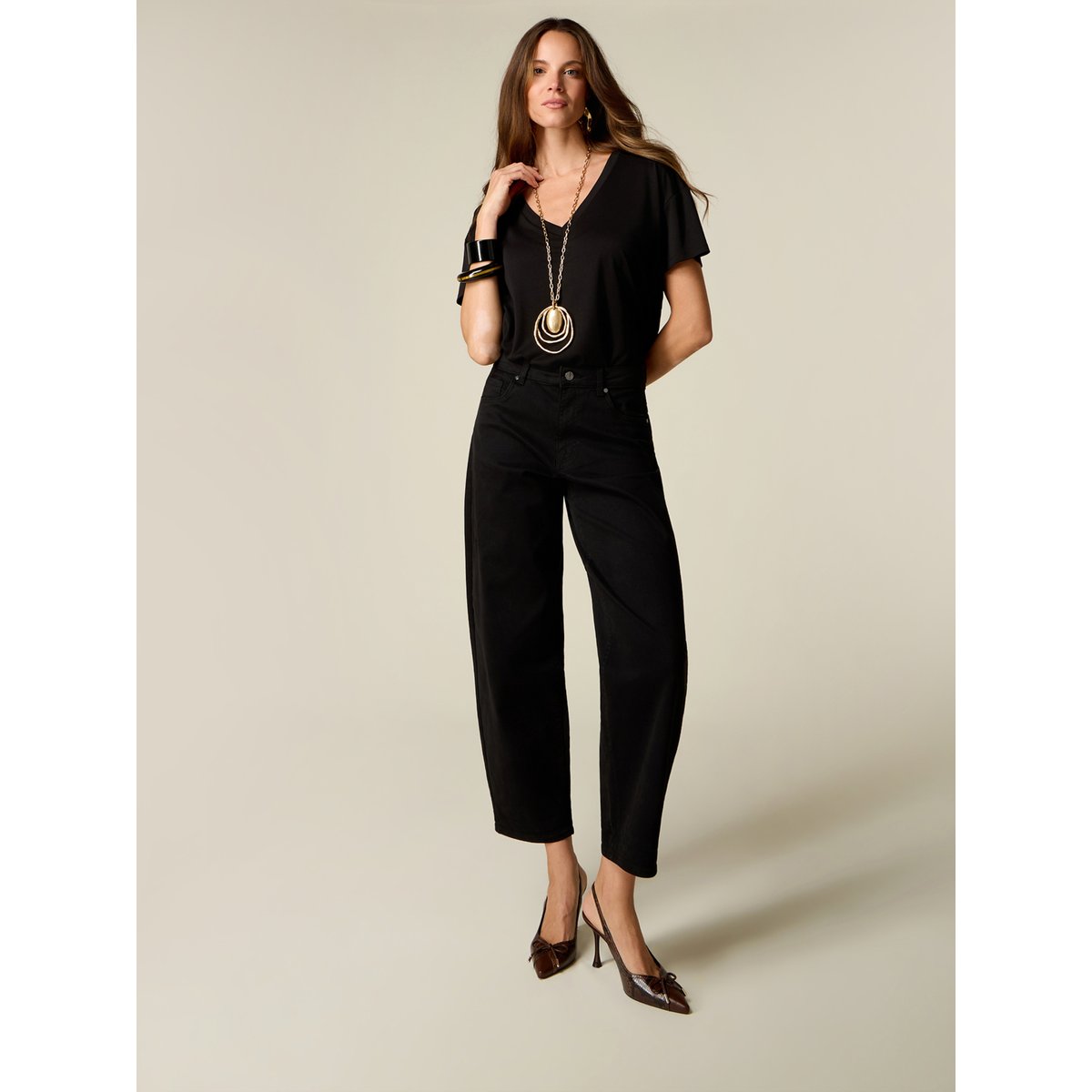 Pantalon barrel noir, OLTRE